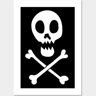 skull and crossbones Posters and Art